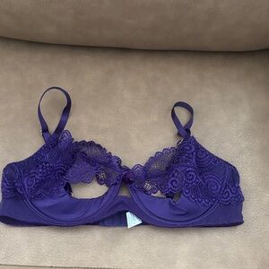 Frederick's of Hollywood Deep Purple Lace Bra